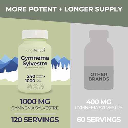 Version 1.0.0 Envase certificado GMP LongLifeNutri Gymnema Sylvestre 240 cápsulas