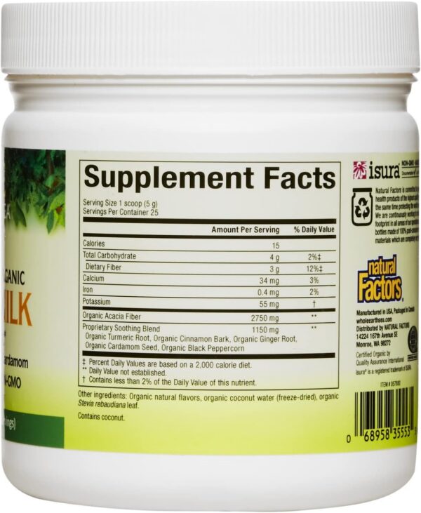 Envase de Golden Milk Soothing Boost polvo con cúrcuma y especias