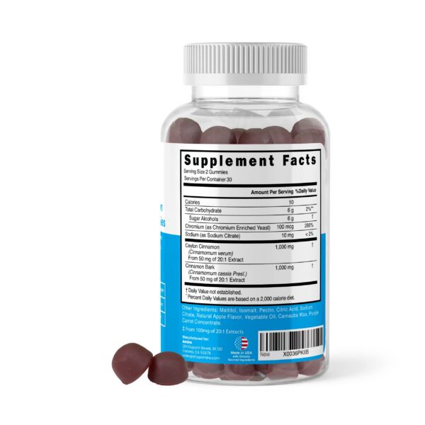 Envase gomitas Amire canela Ceilán suplemento natural vegano