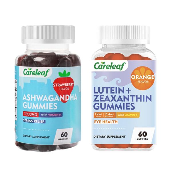 Envase de gomitas Aswagandha con luteína Careleaf
