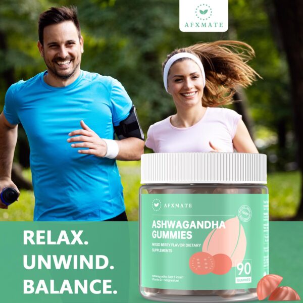 Envase de gomitas Ashwagandha sabor frutos del bosque