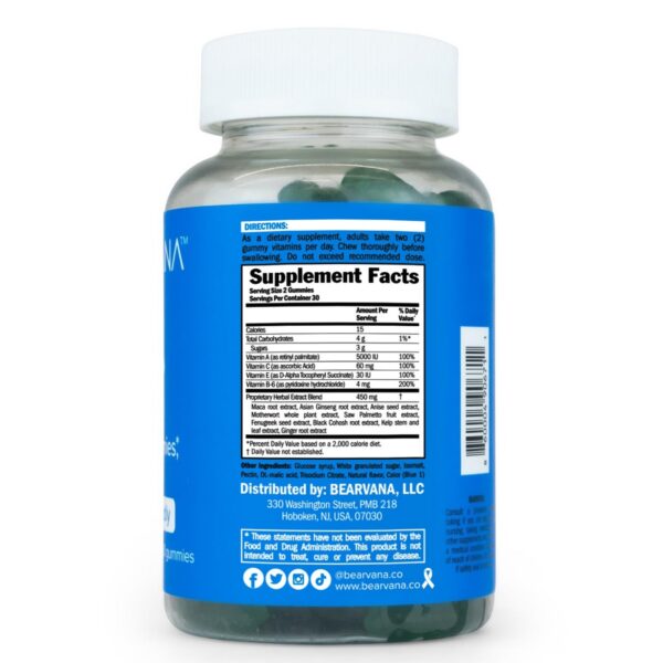 Envase gomitas BEARVANA apoyo glúteos mujer 60 unidades