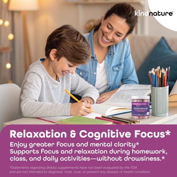 Envase gomitas calmantes L-Teanina Kind Nature 60 unidades