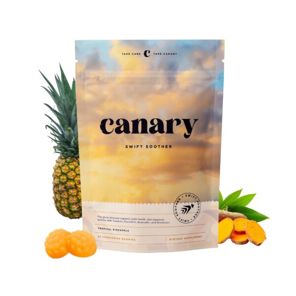 Envase de gomitas Canary Swift Soother sabor piña tropical