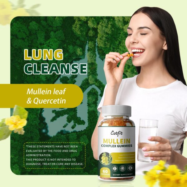 Envase de gomitas Catfit extracto de hoja de gordolobo para pulmón