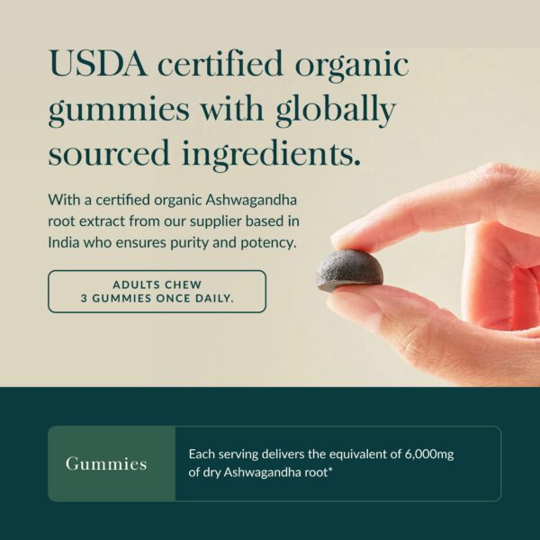 Envase gomitas Gaia Herbs organic ashwagandha 45 unidades