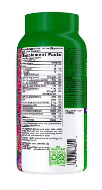 Envase de gomitas para hombres Vitafusion multivitamínicas