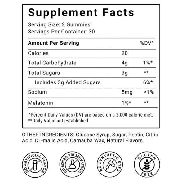 envase gomitas melatonina 60 unidades sueño saludable