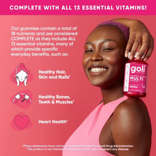 Envase gomitas multivitaminas Goli para mujer