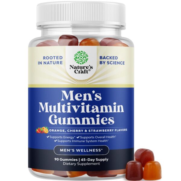 Envase gomitas multivitamínicas para hombres Natures Craft