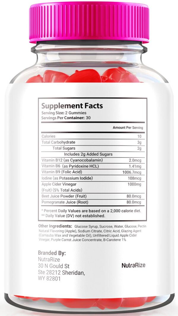 Envase gomitas Noura Keto+ACV con ingredientes naturales para dieta keto