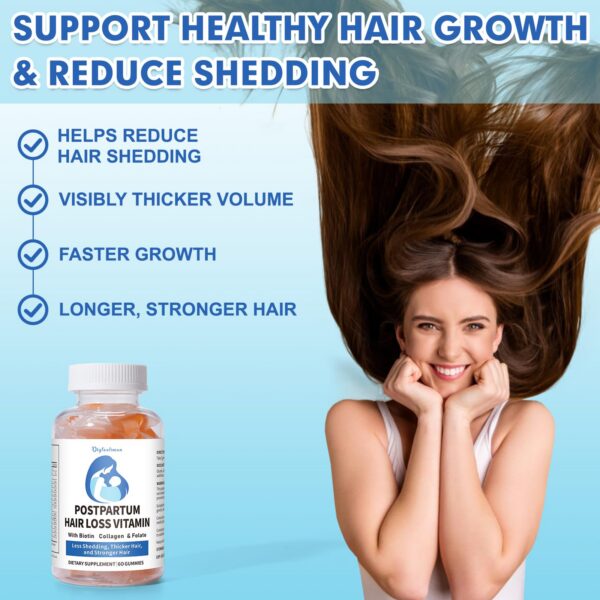 Envase de gomitas para la pérdida de cabello postparto