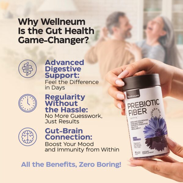 Envase gomitas prebióticas fibra Wellneum lateral