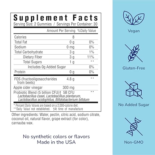 Envase gomitas probióticas y prebióticas her own 60 unidades