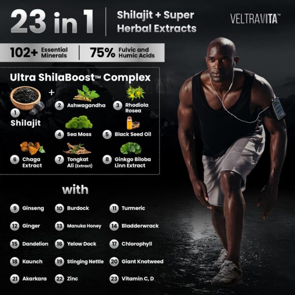 Version 1.0.0 Envase gomitas Shilajit Himalaya mezcla de hierbas y minerales