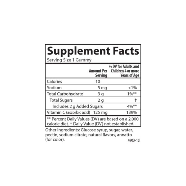 Envase de gomitas vitamina C para niños Carlson Labs