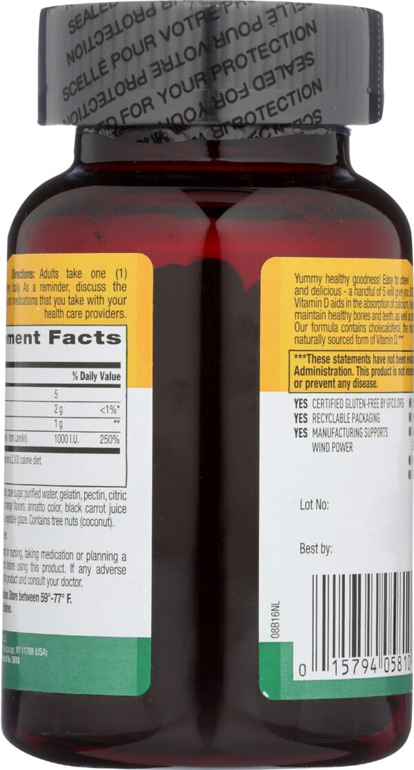 Envase gomitas Vitamina D3 Country Life 60 unidades