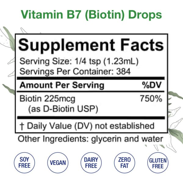 Envase gotas vitamina B7 HoneyCombs 16oz sin alcohol