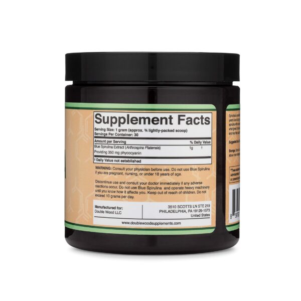 Envase grande espirulina azul polvo con cuchara medida