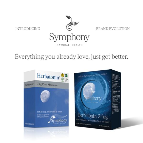 Envase Herbatonin melatonina natural planta suplemento sueño 60 cápsulas