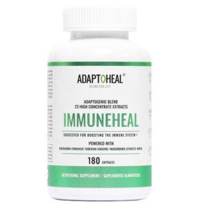 Envase de Immuneheal ADAPTOHEAL con 180 cápsulas