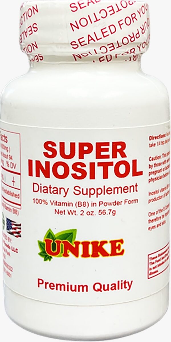 Envase individual Unike Nutra Inositol vitamina b8 polvo