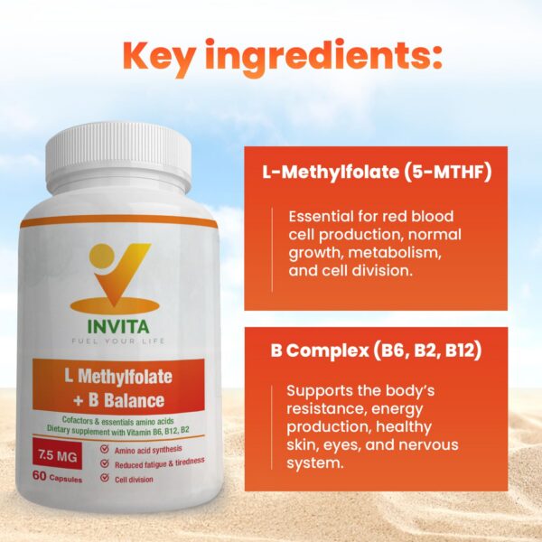 Envase INVITA cápsulas B6 B2 B12 sin gluten