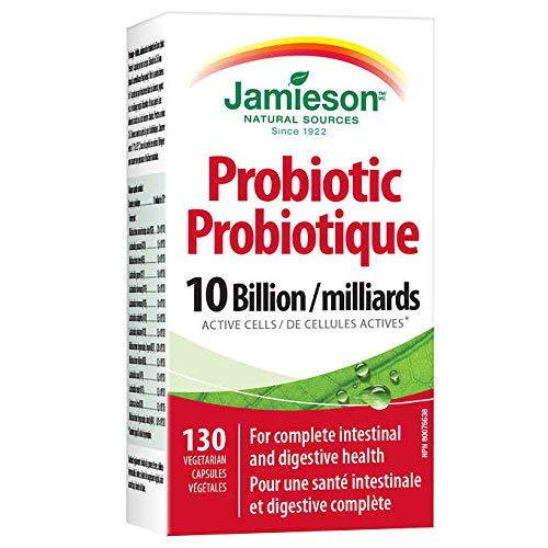Envase Jamieson probiótico 10 mil millones 130 cápsulas vegetales