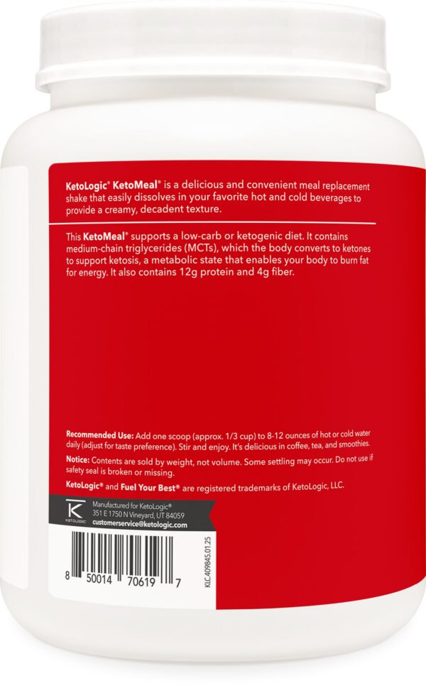 Version 1.0.0 Envase Ketologic Keto Meal Replacement con polvo