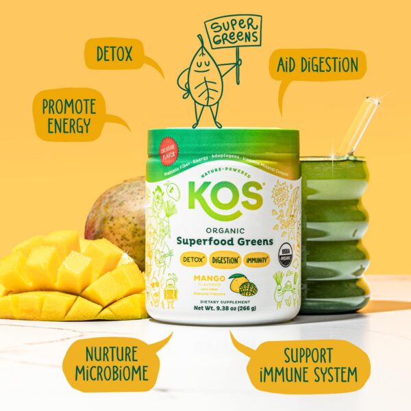 Version 1.0.0 Envase KOS supergreens orgánico con ingredientes naturales