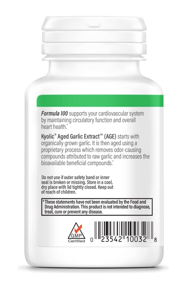 Envase Kyolic suplemento de ajo maduro sin olor