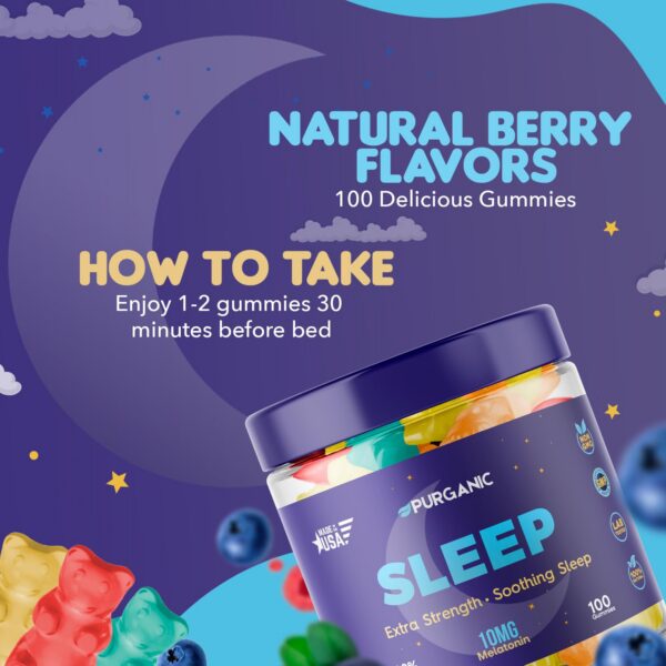 Envase lateral gomitas melatonina Purganic