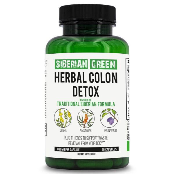Version 1.0.0 Envase lateral Siberian Green detox herbal colon 90 cápsulas