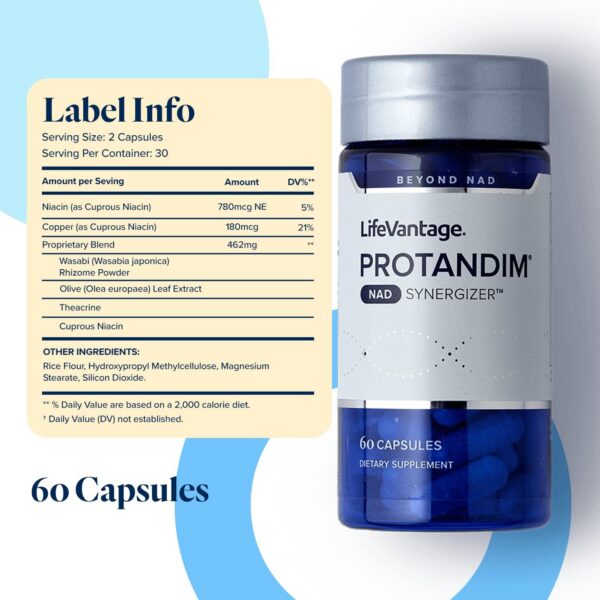 Version 1.0.0 Envase LifeVantage Protandim NAD Synergizer para salud y energía
