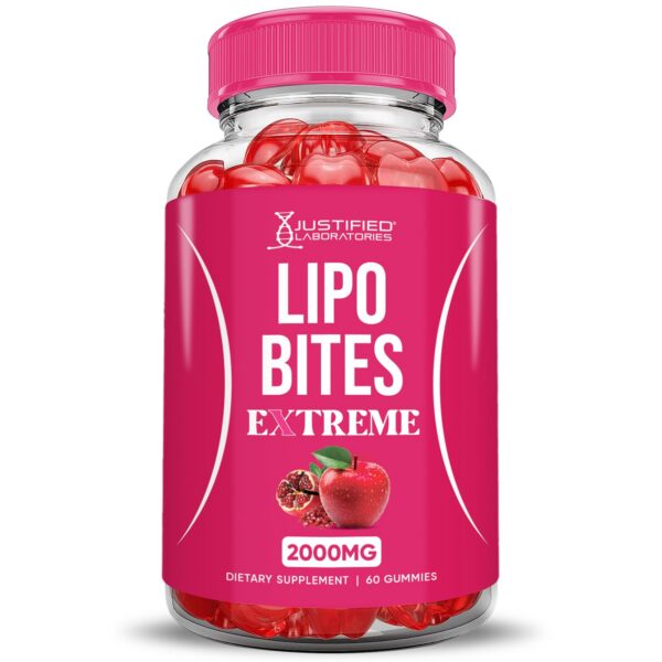 envase Lipo Bites ACV Gummies Extreme sabor granada y remolacha
