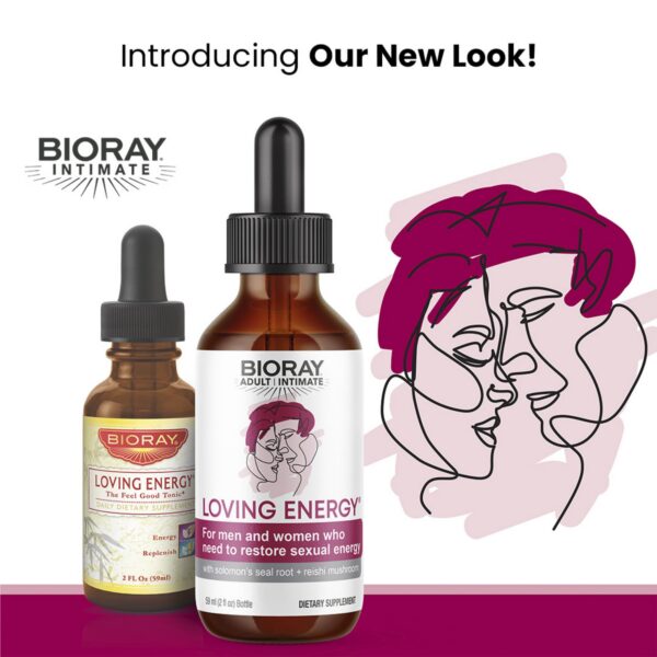 Version 1.0.0 Envase líquido 2 fl oz Loving Energy BIORAY sin gluten y vegano