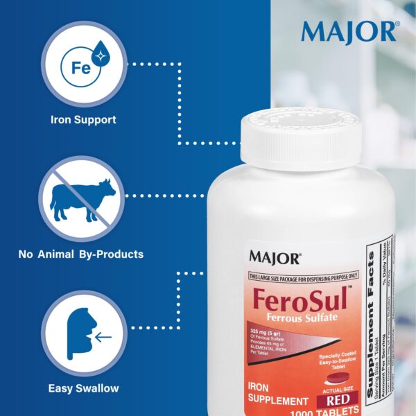 Envase de 1000 tabletas MAJOR FeroSul