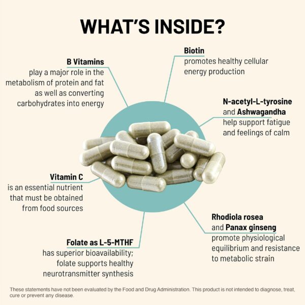 Envase Mountain Peak Nutritionals complejo B para energía y nervios