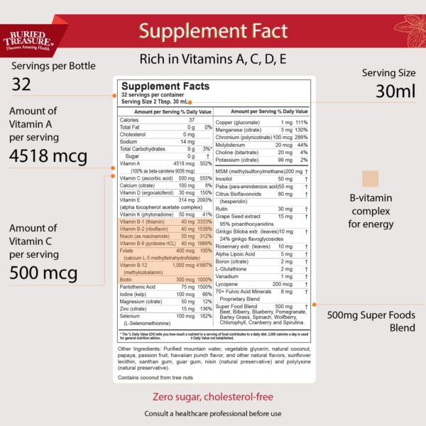 Envase de multivitamínico líquido vegano