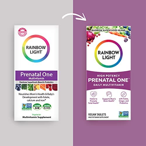 Envase multivitamínico prenatal Rainbow Light 60 tabletas