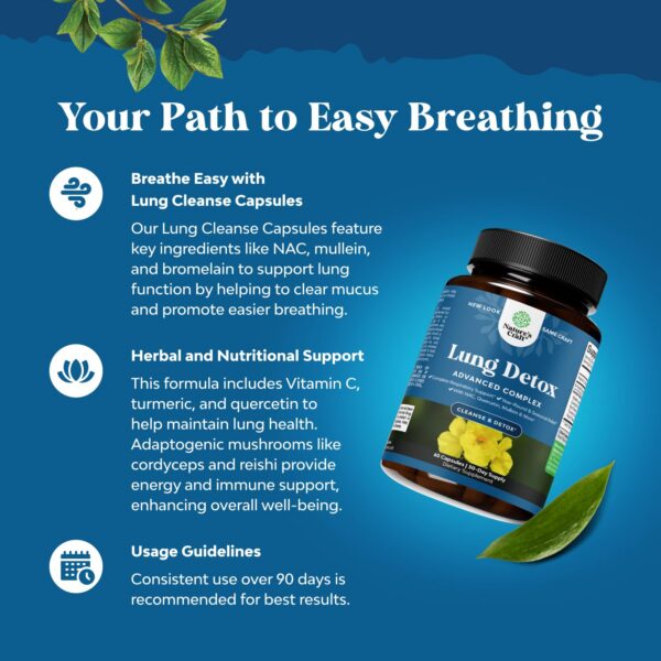 Envase frontal Natures Craft cápsulas de hoja de gordolobo