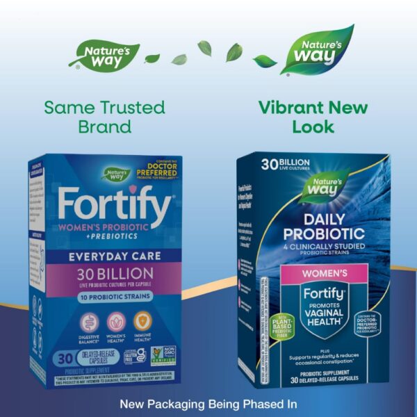 Version 1.0.0 Envase Nature's Way Fortify probiótico diario para mujeres 30 cápsulas
