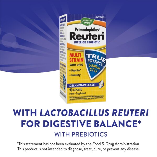 Envase de Nature's Way Primadophilus Reuteri suplemento probiótico