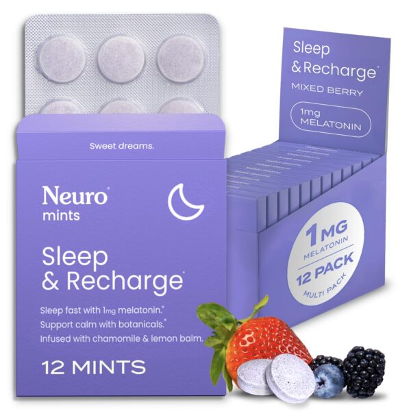 Version 1.0.0 Envase Neuro Mentas melatonina para dormir sabor bayas mixtas