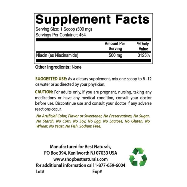 Envase de niacinamida en polvo 8 onzas