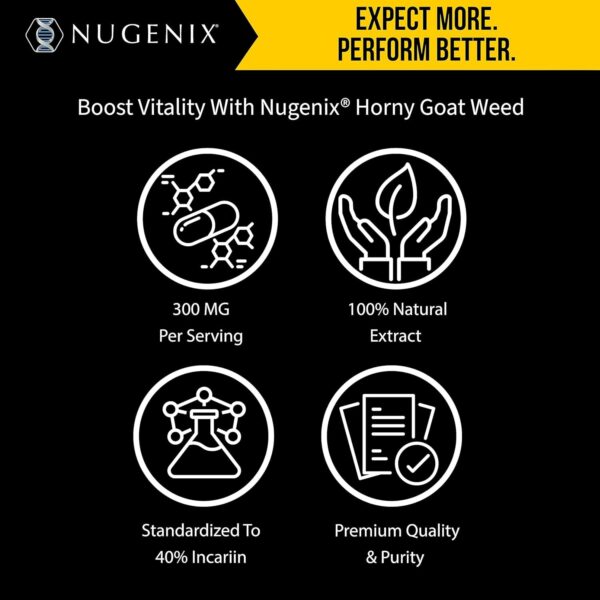 Envase Nugenix Horny Goat Weed extracto de planta para energía
