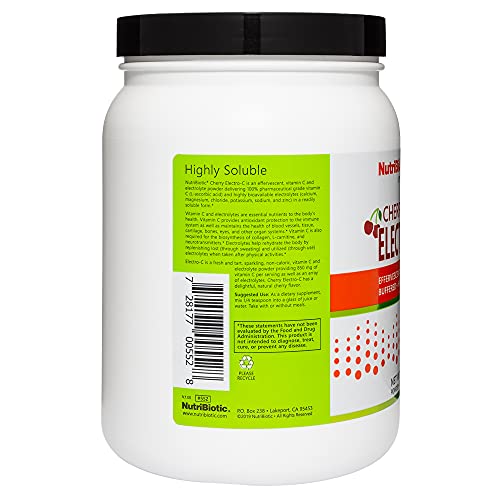 Envase NutriBiotic polvo vitamina C y electrolitos 2.2lb