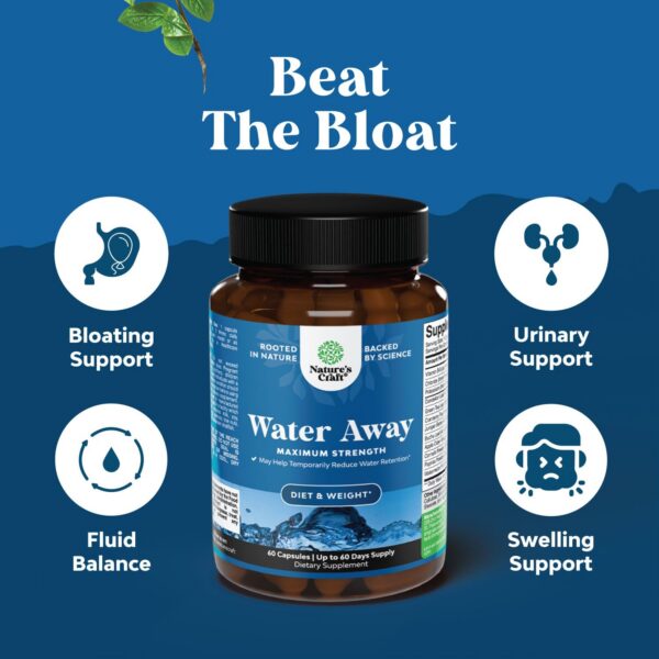 Version 1.0.0 Envase de pastillas Water Away para retención de líquidos