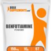 Envase pequeño polvo Benfotiamina BulkSupplements 10g sin gluten