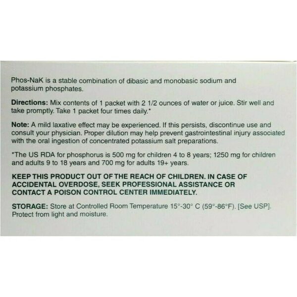 Envase PHOS-NaK polvo concentrado Cypress Pharmaceutical